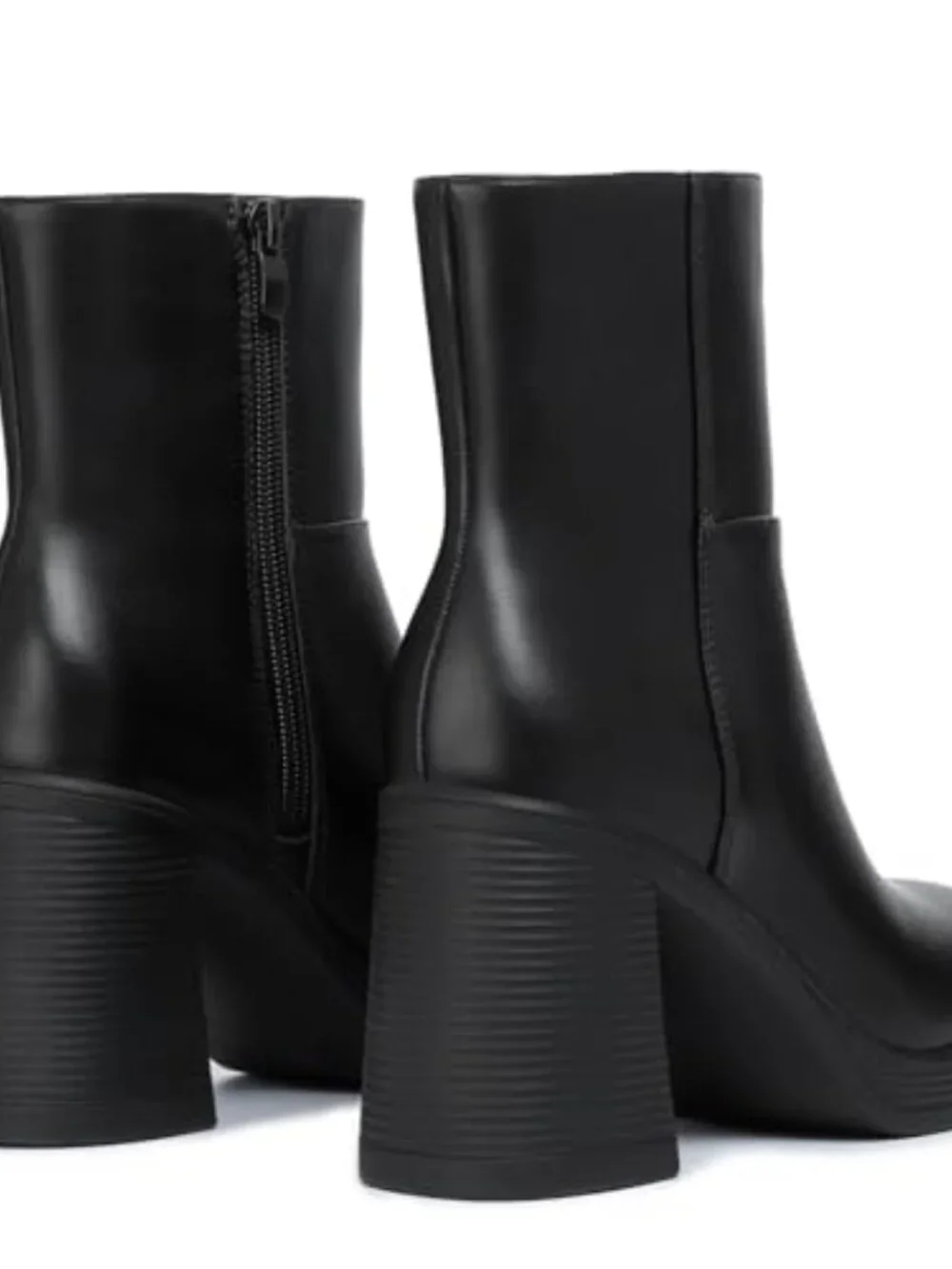 Platform Ankle Boots Chunky Block Heel Square Toe Booties
